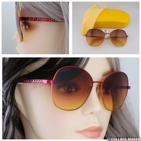 Swarovski Crystal Trimmed Ombre Butterfly Shades, Round Geometric Bordeaux Shiny